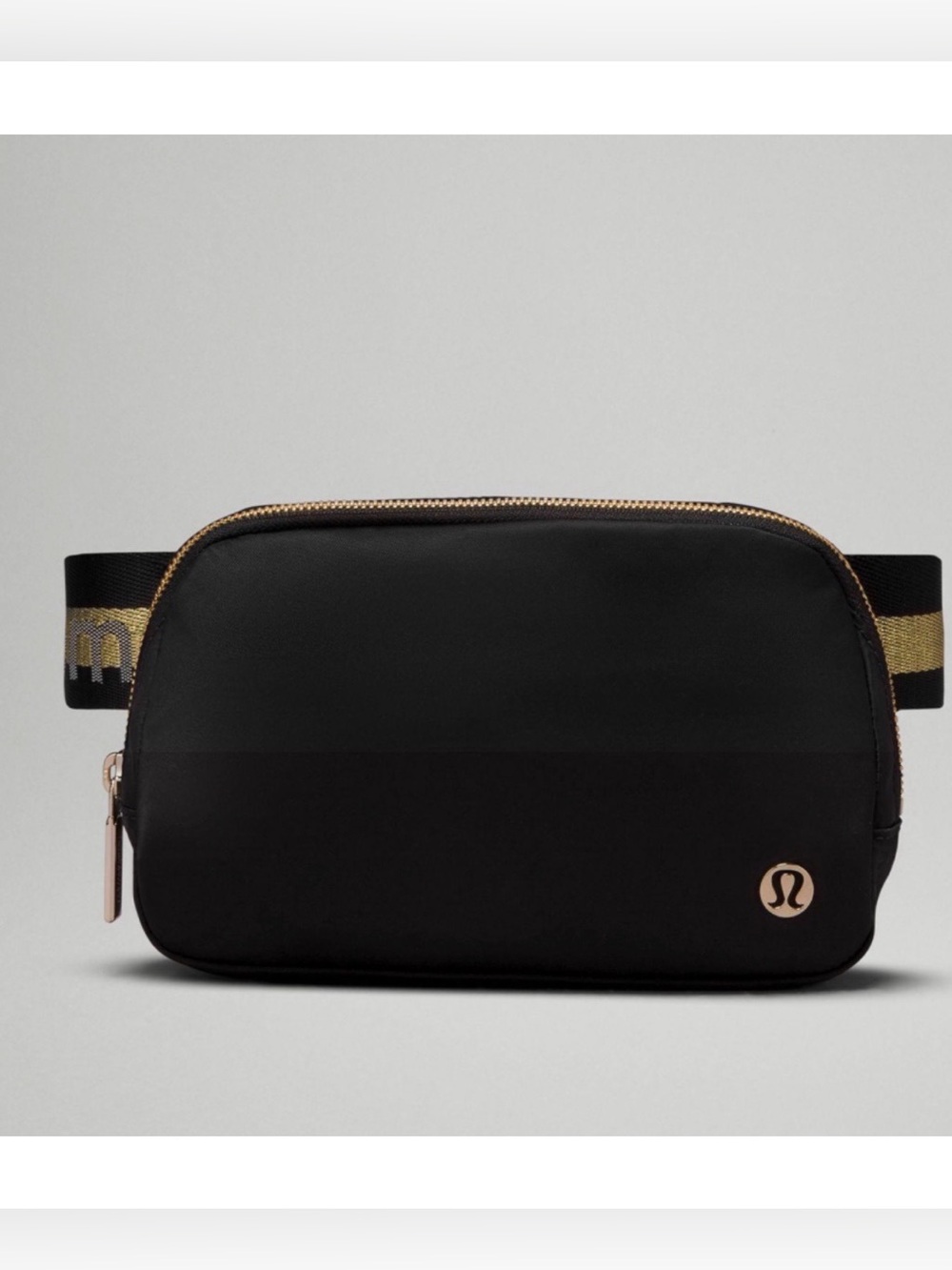 lululemon athletica Black and Gold Crossbody Belt Bag